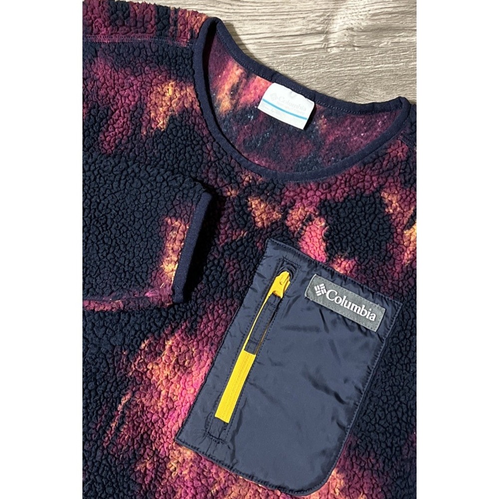 Columbia Women's West Bend Sherpa Fleece Pullover Medium‎ Dark Nocturnal Tie Dye
